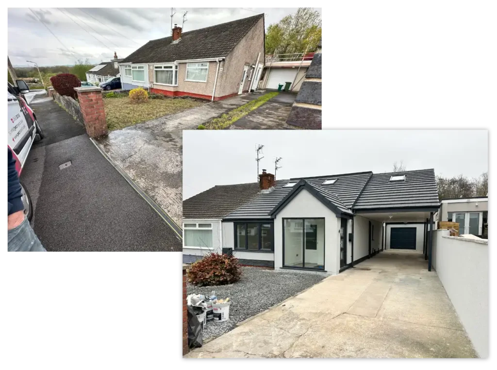 Home Extensions South Wales Before and After Photo